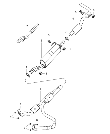 2009 Dodge Ram 3500 Cab Chassis Exhaust System Diagram 1