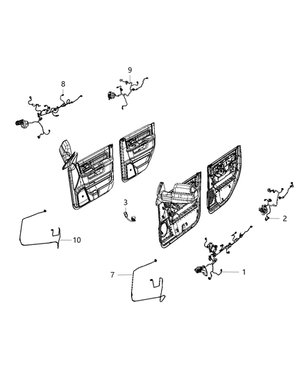 2020 Ram 3500 Wiring-Front Door Diagram for 68475932AA