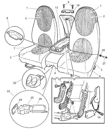 1997 Dodge Dakota FACEPLATE-CUPHOLDER Diagram for RH81SC3AA