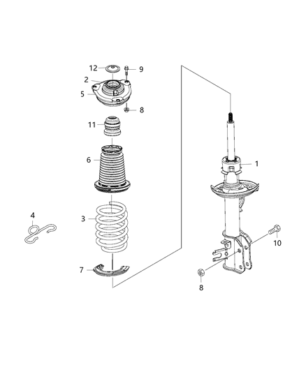 2019 Jeep Compass Shocks, Struts And Springs Diagram