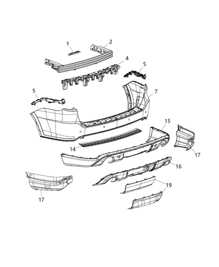 2021 Dodge Durango APPLIQUE-FASCIA Diagram for 68307817AA