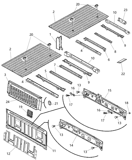 2006 Dodge Ram 3500 Panel-Box Floor Diagram for 55275517AB