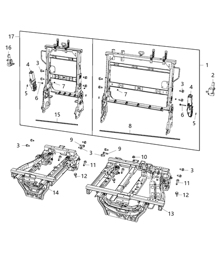 2020 Chrysler Pacifica Frame-Seat Cushion 60% Diagram for 68241563AE