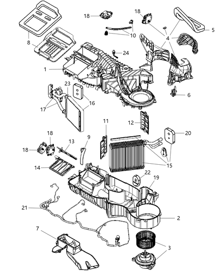 2011 Dodge Dakota A/C & Heater Unit Diagram