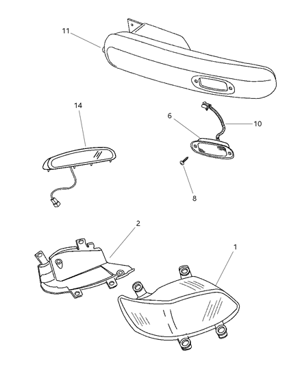 2002 Chrysler Prowler Lamps - Rear Diagram