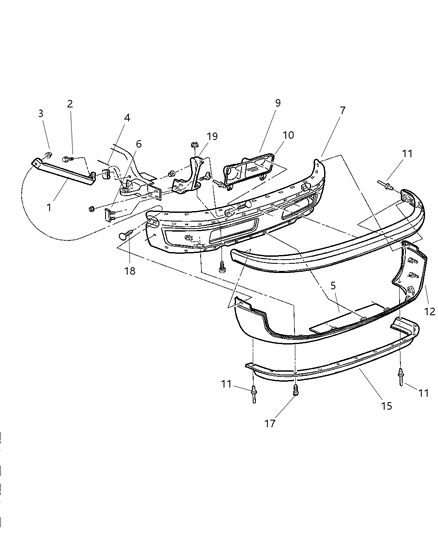 1998 Dodge Ram 2500 Front Bumper Diagram for 5011476AB