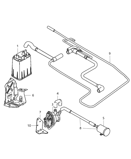 2008 Chrysler PT Cruiser Vapor Canister & Leak Detection Pump Diagram