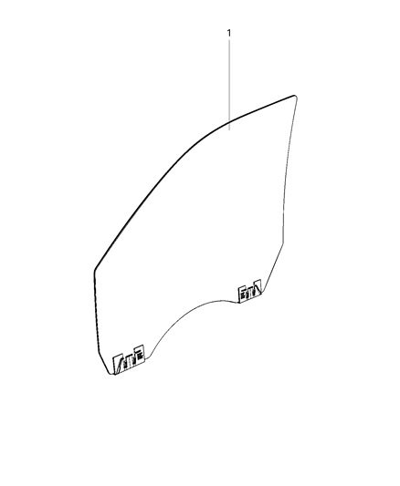 2019 Ram 3500 Cab Chassis(<10K lb.) Glass, Front Door Diagram 1
