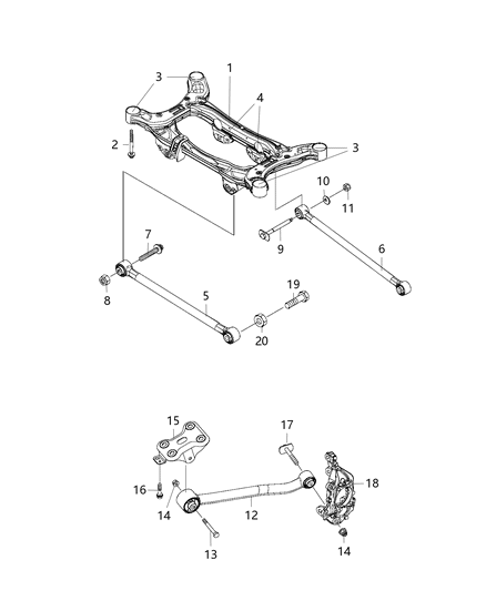 2019 Jeep Compass Crossmember, Links Diagram 2