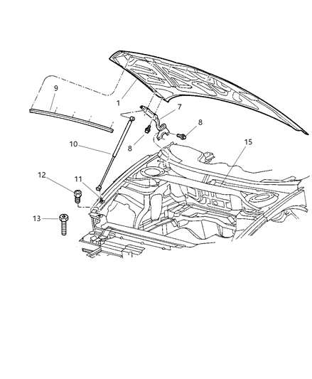 1998 Chrysler Concorde Hood Diagram