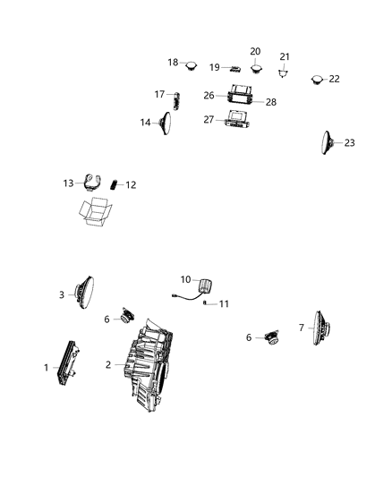 2016 Chrysler Town & Country Speaker Diagram for 5064345AB