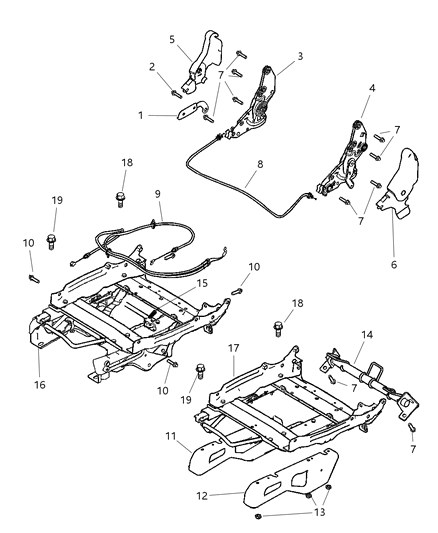 2004 Jeep Wrangler Seat Assemblies, Adjusters, Recliners Diagram