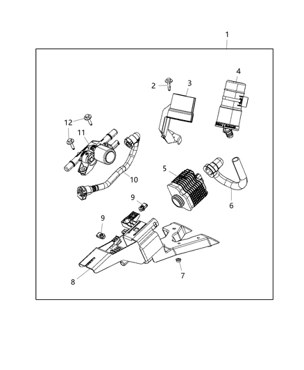 2021 Jeep Wrangler Vacuum Canister & Leak Detection Pump Diagram 1