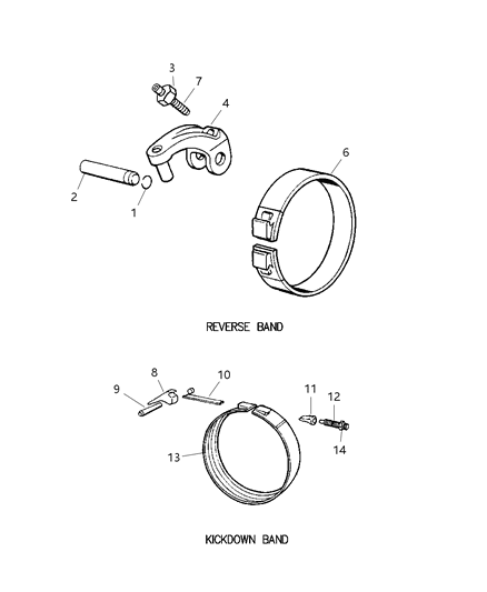 2002 Dodge Ram 3500 Lever-Reverse Band Diagram for 4531226AB