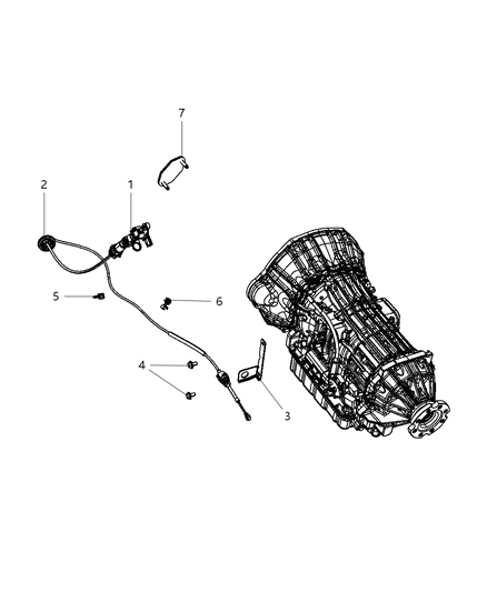 2008 Dodge Ram 5500 Gearshift Lever, Cable And Bracket Diagram