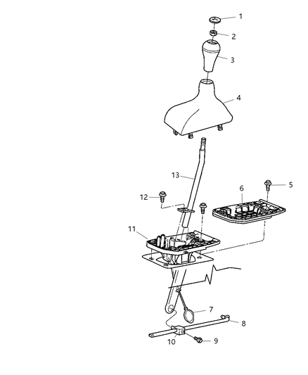 2008 Dodge Ram 3500 Pickup Shifter Assembly And Mounting Diagram