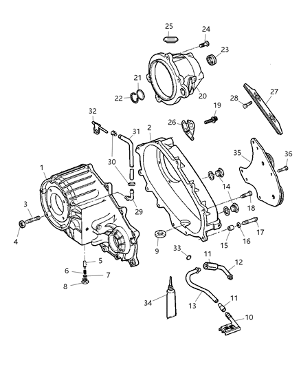 2001 Jeep Grand Cherokee Case & Related Parts Diagram 2