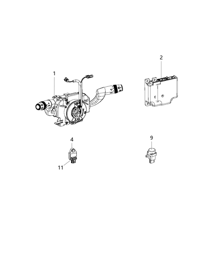 2017 Ram ProMaster 3500 Air Bag Modules Impact Sensors & Clock Spring Diagram