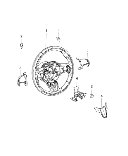 2017 Chrysler 200 Bezel-Steering Wheel Diagram for 5VF03SX6AA