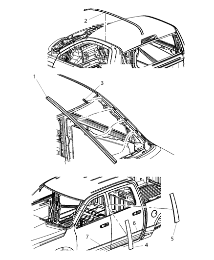2010 Dodge Ram 3500 Pickup Moldings Body Diagram