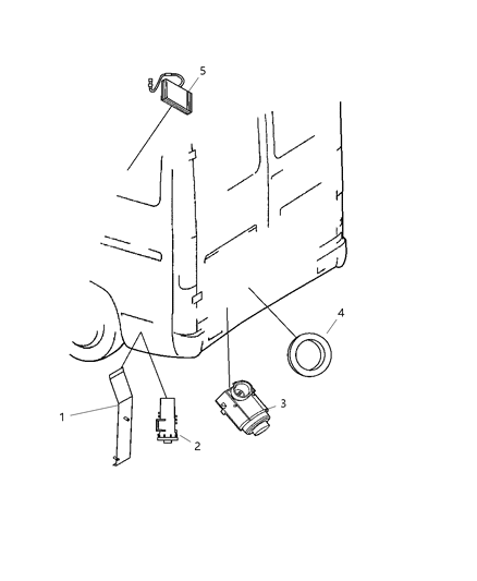 2005 Dodge Sprinter 2500 Park Assist, Back Up Detection System Diagram