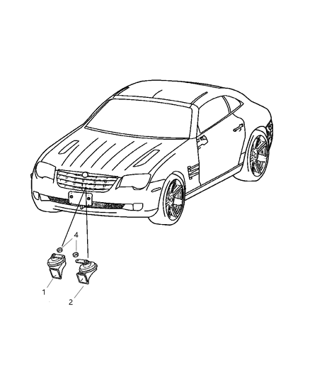 2007 Chrysler Crossfire Horn Diagram for 5096421AA