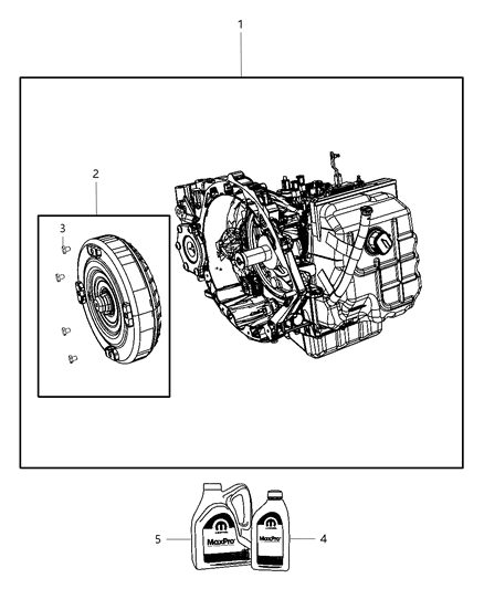 2009 Dodge Journey Transmission / Transaxle Assembly Diagram 2