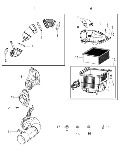 2016 Ram 3500 Cab Chassis(<10K lb.) Air Cleaner Diagram 2