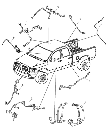 2007 Dodge Ram 3500 Wiring-Rear Door Diagram for 68021459AA