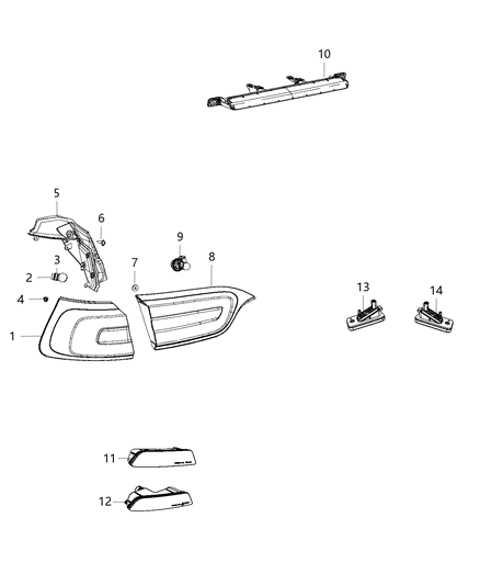 2021 Jeep Cherokee Rear Fog Lamp Diagram for 68275957AC