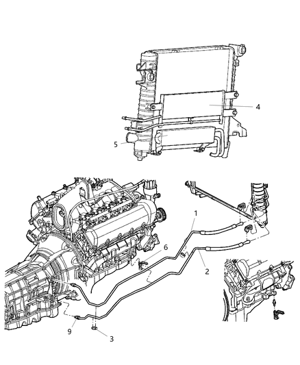 2007 Chrysler Aspen Transmission Oil Cooler & Lines Diagram