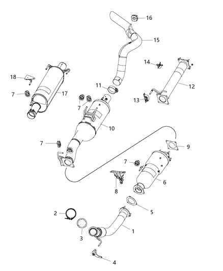 2017 Ram 3500 Pickup Exhaust System Diagram 2