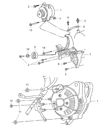 1998 Jeep Grand Cherokee ALTERNATR-Engine Diagram for R6041394AA