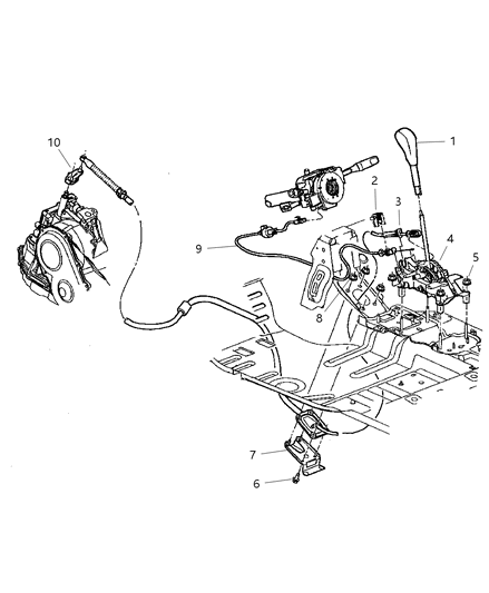 2001 Chrysler PT Cruiser Knob-GEARSHIFT Diagram for TP031L8AA