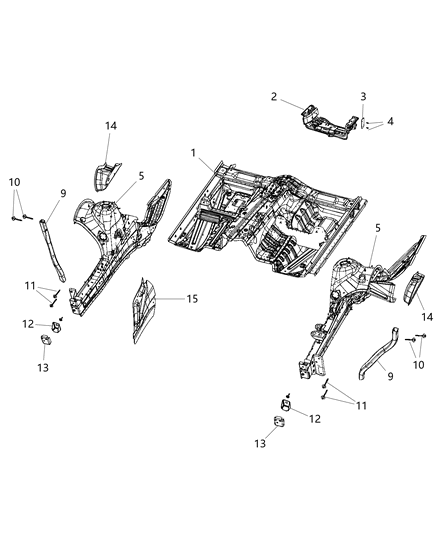 2020 Jeep Grand Cherokee Front Floor Pan Diagram