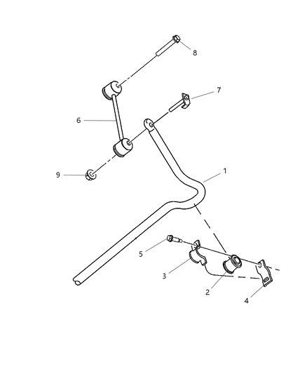 2003 Chrysler PT Cruiser Sway Bar - Rear Diagram