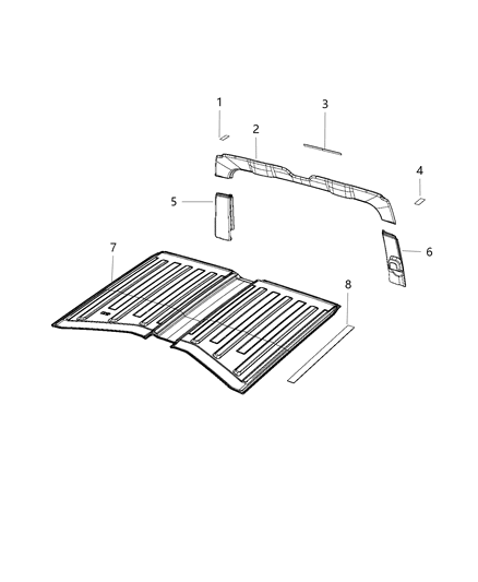 2019 Jeep Wrangler Headliner Diagram for 6CE58TX7AF