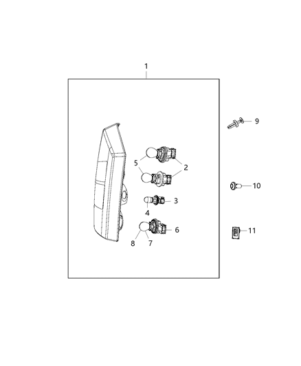 2017 Jeep Patriot Lamp-Tail Stop Turn SIDEMARKER Diagram for 5116241AK