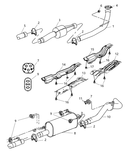 2009 Dodge Ram 2500 Exhaust Tail Pipe Diagram for 52121603AB