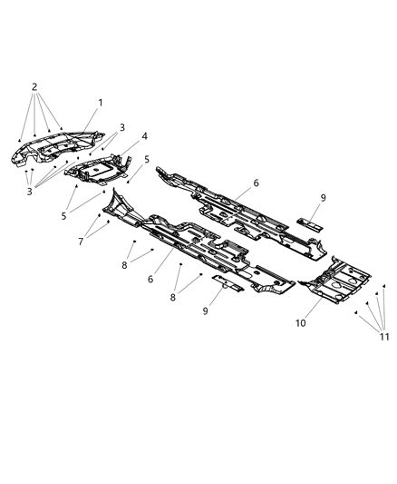 2013 Chrysler 300 Underbody Shields & Skid Plates Diagram