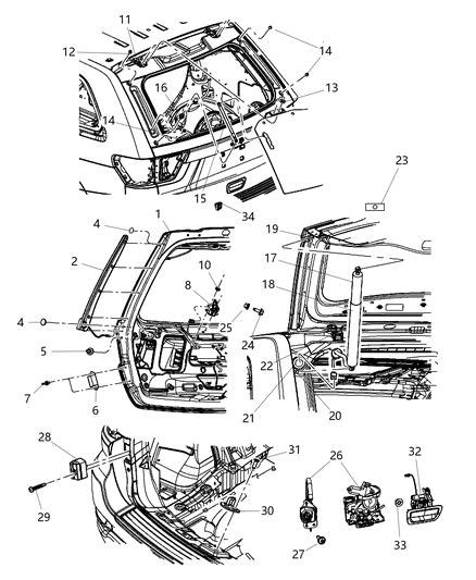 2013 Jeep Grand Cherokee Handle-LIFTGATE Diagram for 1NC26KARAE