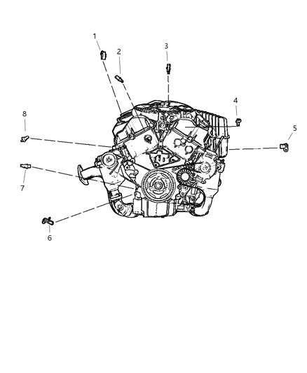 2005 Dodge Stratus Sedan Sensors - Engine Diagram 2