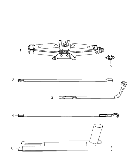 2020 Jeep Wrangler Extension-Jack Handle Diagram for 68237105AA