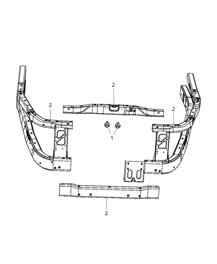 2008 Chrysler Aspen Radiator Support Diagram