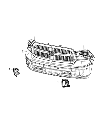 2018 Ram 1500 Lamps, Fog Diagram 1