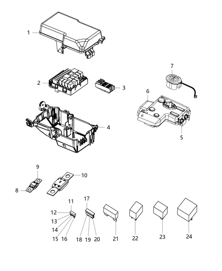2014 Dodge Dart PDC-Pre Fuse Block Diagram for 68239639AA