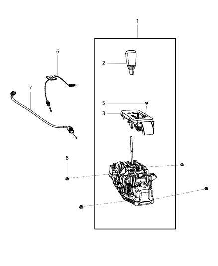2011 Jeep Liberty Transmission Shifter Diagram for 52125436AE