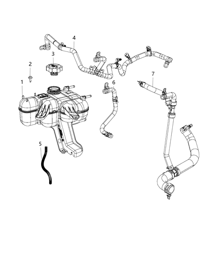 2016 Jeep Grand Cherokee Coolant Recovery Bottle Diagram 2