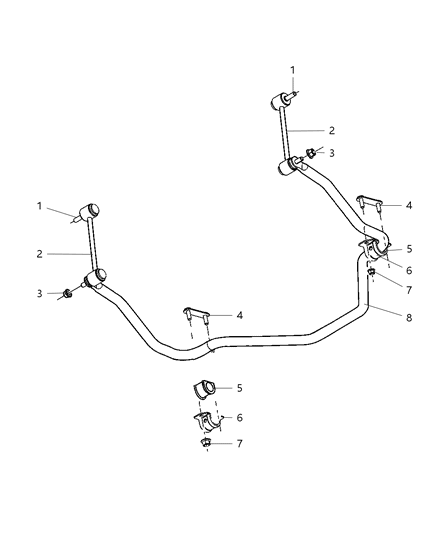 2007 Dodge Ram 3500 Stabilizer Bar - Rear Diagram