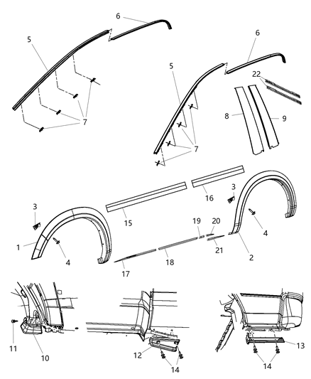 2016 Ram 1500 Molding-Wheel Opening Flare Diagram for 1TD44TZZAB